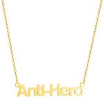 HSWYFCJY Gold Anti-Hero Necklace for Women,TS Outfit Jewelry Accessories for Eras Tour,TS Inspired Necklace for Music Lover,Singer Fans Gifts Album Song Title Necklace