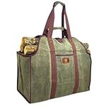 Firewood Carrier Waxed Canvas Tote bag - Log Carrier for Firewood Heavy Duty Tote Extra Large- 20oz Waxed Canvas Wood Carrier for firewood with Handles - Firewood Holder indoor Log bag for Fireplace