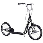 HOMCOM Youth Scooter Adult Teen Push Scooter Kids Children Stunt Scooter Bike Bicycle Ride On 16" Pneumatic Tyres (Black)