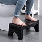 DHYLRICHER Toilet Stool, Foldable Toilet Potty Step Stool for Adults and Kids, Splicable Poop Stool, Splicable Poop Stool (Black)