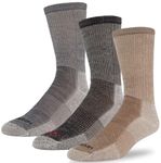 J.B. Field's Hiker GX 74% Merino Wool Hiking Crew Sock, All Season, Trekking & Outdoor Activity, 3 Pairs (Medium), Assorted (Grey/Taupe/Black)