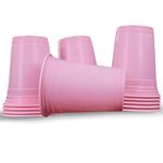 50 Pink Plastic Solo Party Cups | Pack of 50 16oz Disposable Drinking Cups | Hen Night | Birthday | American Ping Pong Party Cups