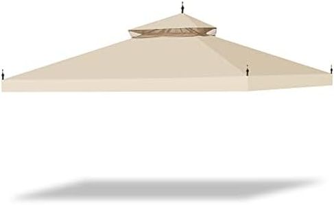 Yescom 10'x10' Water Resistant Canopy Top Replacement for Arrow Gazebo Dual Tier Beige Outdoor MS17-301-004-20