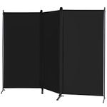 VEPRIMIN 3 Panel Room Divider, 6 Ft Tall Privacy Screens and Room Dividers, Wall Divider Panels Partition, Freestanding Folding Office Room Separator,102" W x 71" H Black