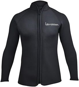 Lemorecn Men’s 3mm Wetsuits Jacket Long Sleeve Neoprene Wetsuits Top(2031blackL)