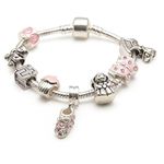 Liberty Charms Girls Little Angel Baby Christening Keepsake Silver Plated Charm Bead Bracelet (16)