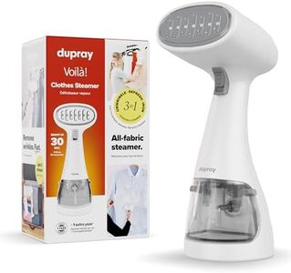 Dupray Voila 3-in-1 Clothes Steamer, Portable Handheld Garment Steamer, Heated Stainless Steel Plate, 30-Second Heat-Up, Portable Travel Steamer for Fabrics