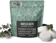 BOOTLEG BATH Shower Steamer, Aromatherapy Shower Bomb 4 Pack, Eucalyptus, 100% Pure Essential Oil, All Natural, for Men and Women, Made in USA