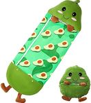 Moosth Kids Sleeping Bag with Pillow Toddler Fluffy Sherpa Winter Blanket Camping Sleeping Bags for Boys or Girls (Avocado, 137 x 50cm)