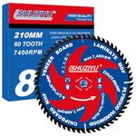 LSHUZIYU 8-1/4" (210MM)-60T, Arbor 5/8"-Diamond, Smooth Cut Coasting. Circular Table Saw Blade, FRAMING&Ripping, for Laminate, Veneer Board, Plywood, Hard Wood, MDF and HDF Cutting