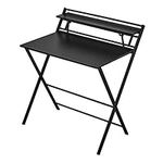 Panana Folding Computer Gaming Desk, Portable Wooden Study Writing Desk PC Laptop Workstation Meeting Office Table Metal Frame Home Adults Kids Children Black