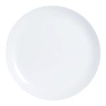 Luminarc Diwali Set of 6 Extra Resistant Opal Glass Dinner Plates, 25 cm, White