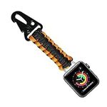 Paracord Keychain Clip Compatible with Apple Watch Fob for Apple Watch Ultra 2,Ultra,SE, iWatch Series 9 8 7 6 5 4 3 2 1 Military Braided Strap for Camping Hiking Outdoor Activities(38/40/41, black