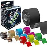 NV Compression Kinesiology Tape | 5m Roll of Elastic Muscle Support Tape for Exercise, Sports & Injury Recovery (Black)