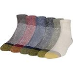Gold Toe Men's 656p Cotton Ankle Athletic Socks, Multipairs, Khaki/Olive/Black/New Navy/Red/Brown Heather (6-Pairs), Large (Pack of 6)