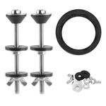 3 PcsToilet Cistern Seal Kit, Toilet Cistern Repair Kit: 2 Pcs 100mm Toilet Tank Bolts & 1 x Seal Foam Doughnut Washer, Bathroom Close Coupling Tank Fixing Kit Toilets Parts
