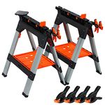 Pony 2PC Multi-Function Sawhorse with 6PC Clamp