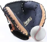 Baseball Catcher Glove,Baseball and Softball Catcher's Mitt for Kids Youth Adults,Cowhide Catcher's Glove - Left Hand Glove (Brown)