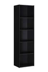 Hodedah Import 5 Shelf Bookcase, Black