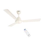 SINOX 12V DC BLDC Solar Ceiling Fan 32 Watt with Remote Control High Speed (IVORY)