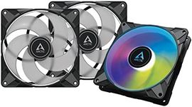 ARCTIC P14 PWM PST A-RGB (3 Pack) - Case Fan, 140 mm PWM, Optimised for Static Pressure, Semi-Passive: 0-1900 RPM, 5V 3 Pin A-RGB LED - Black