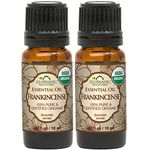 US Organic 100% Pure Frankincense Essential Oil, USDA Certified Organic, Steam Distilled, Boswellia serrata, Sourced from India, Topically or in Diffuser, Perfect for Aging Skin, Suitable for All Skin Types (10 ml, Value 2 Pack)