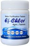 Ef-Chlor 4gm Overhead & Underground Tank Water Purification Tablets - General Disinfection and Sterilization - 1 Tablet Purifies 1000L Drinking Water 20 Tablets Jar for 20000 Liters Water Purification