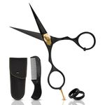 Charlemagne Bartschere - Edelstahl Schere für Bart & Schnurrbart - Extrem scharfe Bart Schere Kleine Friseurschere Edelstahl Kurz - Nasenhaarschere Bartschere Männer Beard Scissors