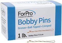 ForPro Professional Collection Bobby Pins (400-Count Approx), Bronze, 2" L, Ball-Tipped, Crimped, Non-Slip, Non-Damaging, 1 Lb.