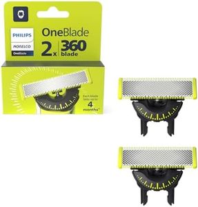 Philips Norelco OneBlade 360 Replacement Blades, for OneBlade Electric Shaver and Trimmer, Durable Stainless Steel, Trim, Edge and Shave, 2 pack, Model QP420/80