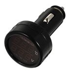 WINOMO Motorbike Voltmeter Car Cigarette Lighter Plug Voltmeter with Temperature Gauge