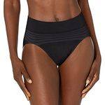 Warner's Women's No Pinching No Problems Seamless Hi Cut Panty, Black, Small