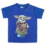 Star Wars by Wear Your Mind Boy's Cartoon Regular T-Shirt (DSW0148.10_7-8Y) Royal Blue