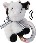 Bearington Lil' Gilly 5.5 Inch Cow Baby Rattle - Soft Rattles for Babies 0-6 Months - Baby Rattles & Plush Rings Baby Cow Rattle