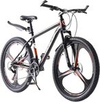 LSBIKE Mountain Bike 26in 27.5In 3 Spoke Wheels Bicycle 21 Speed Drivetrain Bike Mountain bicycle for Adult Men Dual Suspension Hardtail Bicycle Women Sport Cycling Bike (Black Red, 26inch)