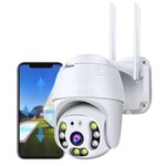 Cutech Full HD1080P Wi-Fi IP66 PTZ V380 PRO Camera Pan Tilt Surveillance Camera, Two Way Audio/Motion Detection/Best Night Vision/Waterproof CCTV Camera/Support Upto 128GB SD