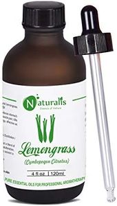 Naturalis Essence Of Nature Lemongrass Essential Oil 100% Undiluted Pure And Natural Therapeutic Grade For Skin, Hair Care, Insect Repellant And Aromatherapy - 120Ml