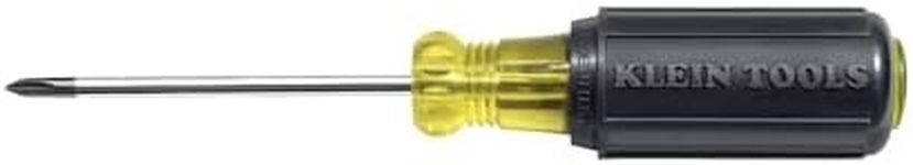 Klein Tools 603-3 #1 Phillips Head Screwdriver with 3-Inch Round Shank and Cushion Grip Handle, Small