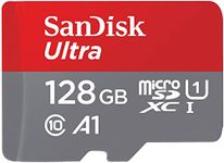 SanDisk Ultra microSDXC UHS-I memory card 128 GB + adapter (A1, Class 10, U1, Full HD videos, up to 120 MB/s read speed)|| Speed-Mbps/10x