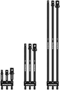 WORKPRO 9-Piece Socket Adapter Extension Set, 1/4, 3/8, 1/2-Inch Drive, 1/4-Inch Hex Shank, Impact Grade Extension Bit With Holder For Power Drill & Impact Driver