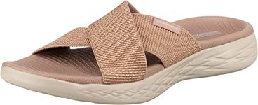 Skechers Women's On-the-go 600 - Glistening Slide Sandal,Rose Gold Textile,5 UK