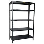 Mil-Nil Prime CRC Sheet 5 Shelf Multipurpose Slotted Angle Rack, 60 x 36 x 18 Inch, 24 Gauge (Grey) 16 Gauge Angles