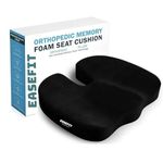 EASEFIT Orthopedic Coccyx Cushion for Tailbone, Sciatica, Lower Back Pain Relief-Ergonomic Car Driving Seat Sitting Office/Home Chair & Wheelchair with Removable Cover Black