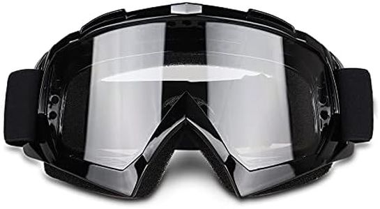 ADCGank Motorcycle Goggles Dirt Bike Motocross ATV Goggles Off Road Goggles MX Anti UV Ski Fit Over Glasses Tear Off Clear Lens for Man Women Youth Adult Black