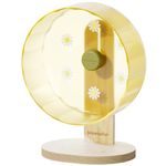MEWOOFUN Silent Hamster Wheel, 22cm Hamster Wheel Syrian Large - Adjustable Wooden Base Hamster Wheel for Dwarf Hamster Chinchilla Mice Gerbils and Small Animal, Yellow