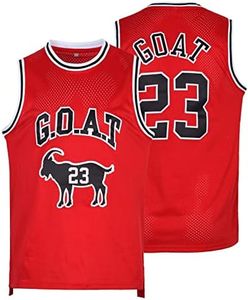 Youth Basketball Jersey Goat Classic 23 Hiphop Jersey，Theme Party， Shirts Gift for Kids Embroidery Basketball Fans Jersey Red Size XL