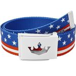 Meister Player Golf Webbing Belt - Adjustable & Reversible - American Flag