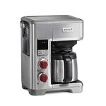 Wolf Gourmet Programmable Coffee Maker System with 10 Cup Thermal Carafe, Built-In Grounds Scale, Removable Reservoir, Red Knob, Stainless Steel (WGCM100S-C)