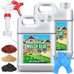 Mulch Glue - 1 Gallon Concentrate Gravel Glue, Strong Mulch Lock Landscape Adhesive with Applicator for Landscaping Covers, Garden - Ready to Use Non Toxic Pea Gravel Stabilizer for Patio Rock, Bark