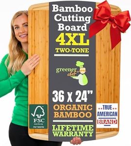 4XL Bamboo Butcher Block Cutting Board - Extra Large Cutting Boards for Kitchen 36 x 24 - Wood Countertop 24 x 36 Cutting Board - Wooden Extra Large Cutting Board 36 x 24 Butcher Block - Greener Chef